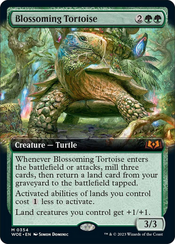 Blossoming Tortoise (Extended Art) [Wilds of Eldraine]