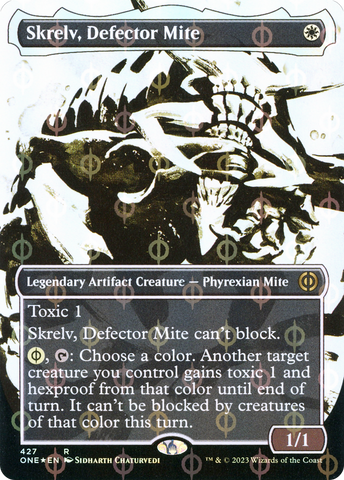 Skrelv, Defector Mite (Borderless Ichor Step-and-Compleat Foil) [Phyrexia: All Will Be One]