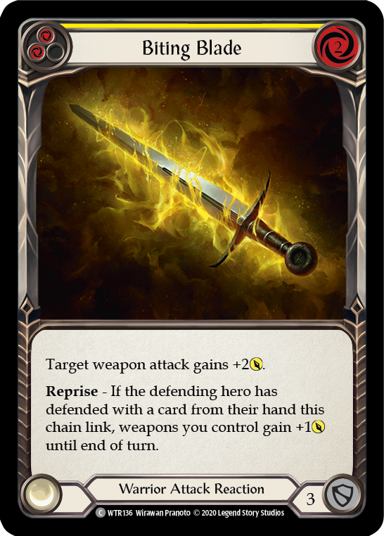 Biting Blade (Yellow) [WTR136] Unlimited Rainbow Foil